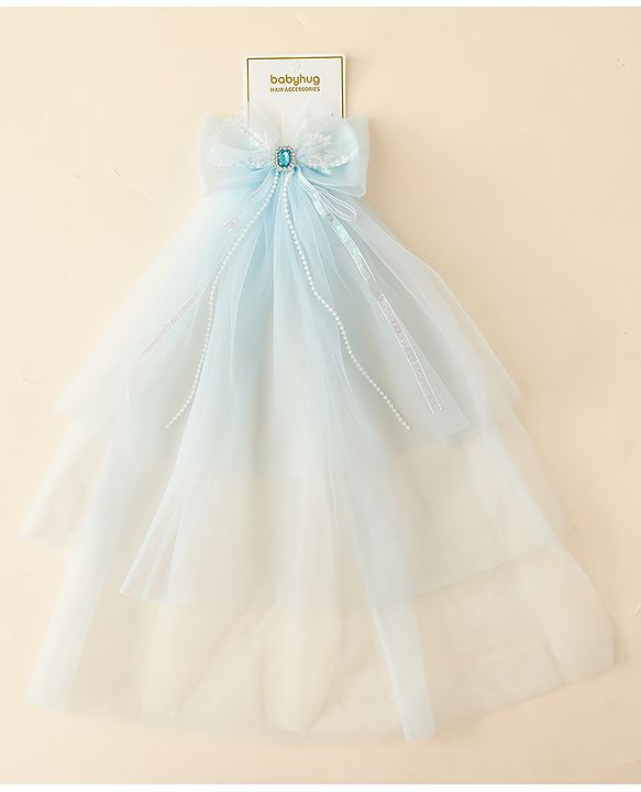 Babyhug Clip with Bow Applique & Veil - Purple
