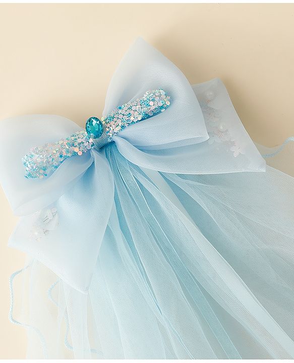 Babyhug Hair Clip with Bow Applique & Veil - Pink