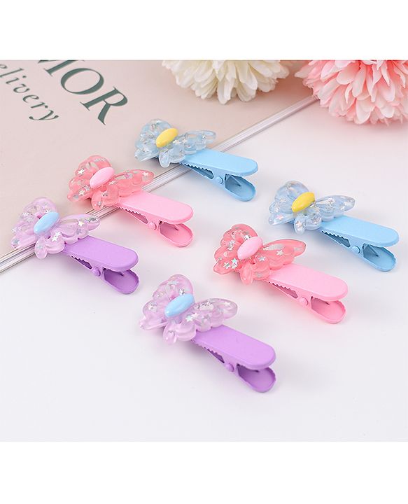 Babyhug Hair Pins And Clips Pack Of 6 - Multicolour