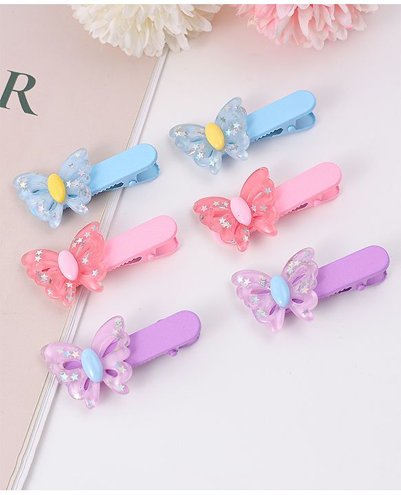 Babyhug Hair Pins And Clips Pack Of 6 - Multicolour