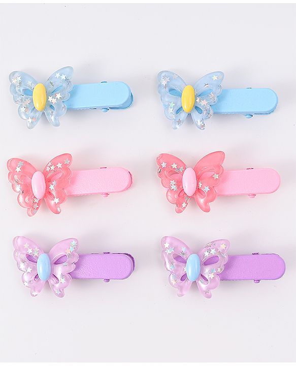 Babyhug Hair Pins And Clips Pack Of 6 - Multicolour