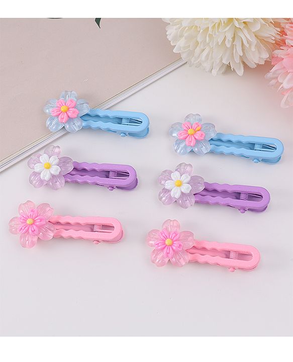 Babyhug Hair Pins And Clips Pack Of 6 - Multicolour
