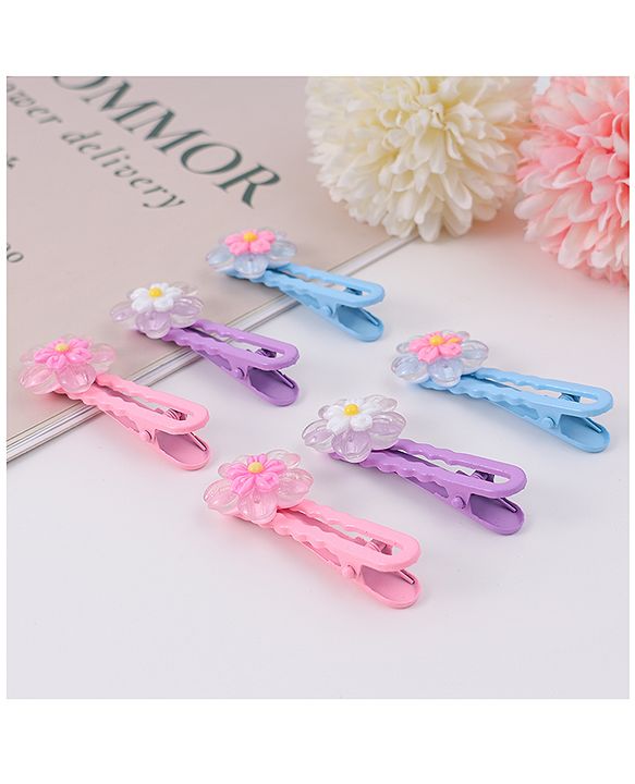 Babyhug Hair Pins And Clips Pack Of 6 - Multicolour