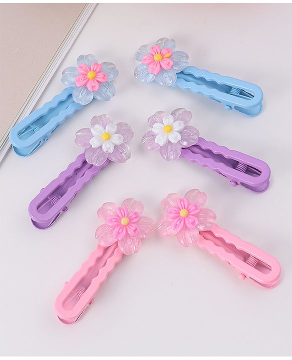 Babyhug Hair Pins And Clips Pack Of 6 - Multicolour