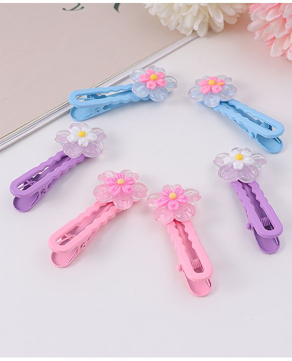 Babyhug Hair Pins And Clips Pack Of 6 - Multicolour