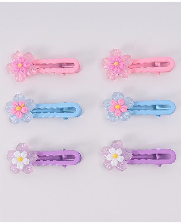 Babyhug Hair Pins And Clips Pack Of 6 - Multicolour