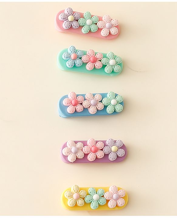 Babyhug Hair Pins And Clips Pack Of 5 - Multicolour