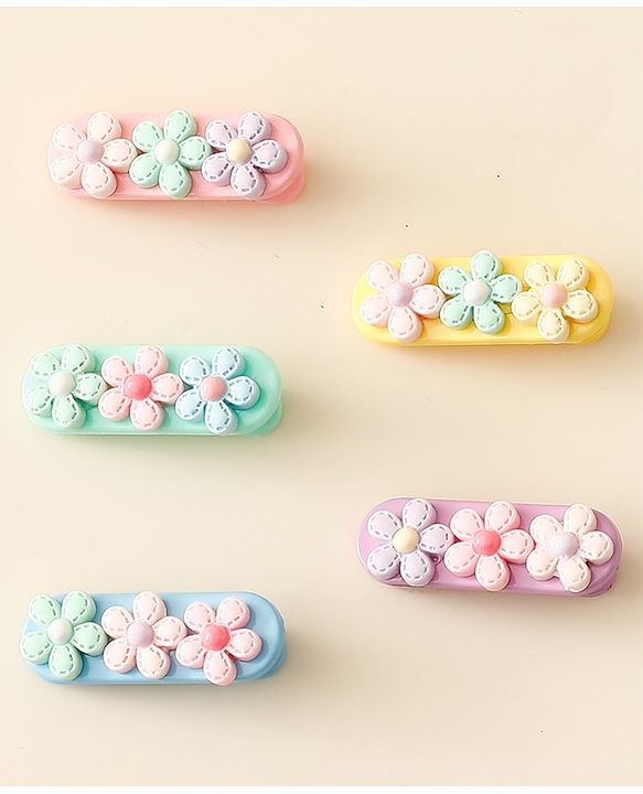 Babyhug Hair Pins And Clips Pack Of 5 - Multicolour