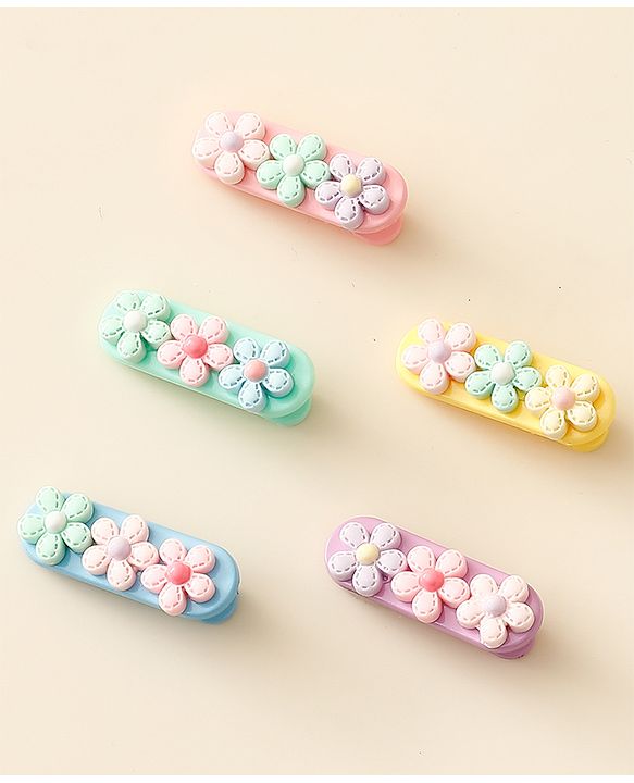 Babyhug Hair Pins And Clips Pack Of 5 - Multicolour