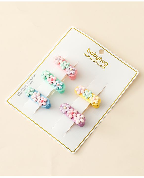 Babyhug Hair Pins And Clips Pack Of 5 - Multicolour