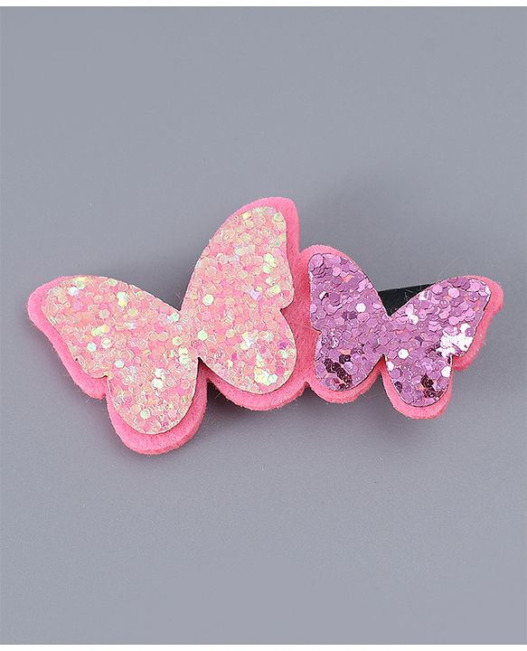 Babyhug Hair Clips with Butterfly Bow Applique Pack of 8 - Multicolor