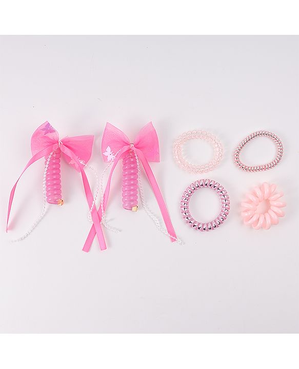 Babyhug Hair Accessories Combo Sets with Bow Applique - Pink