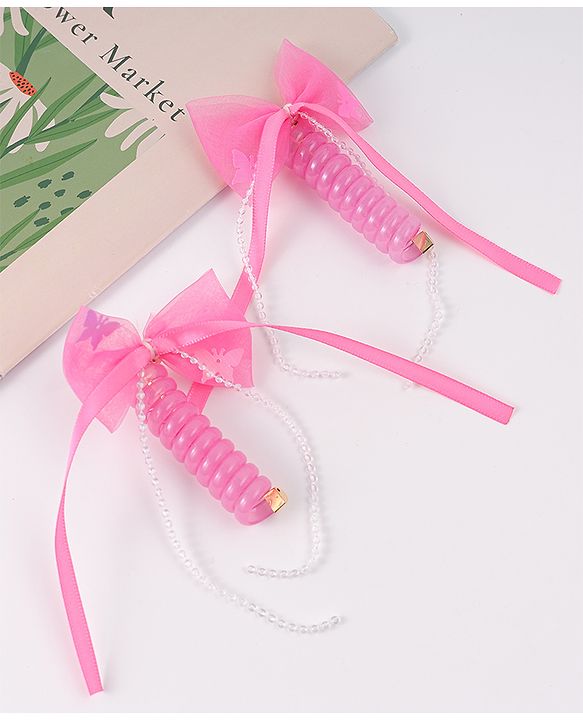Babyhug Hair Accessories Combo Sets with Bow Applique - Pink