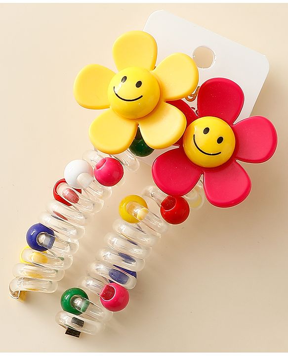 Babyhug Hair Clips with Floral Applique Pack of 2 - Multicolor