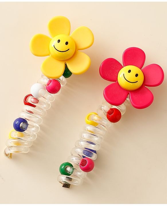 Babyhug Hair Clips with Floral Applique Pack of 2 - Multicolor
