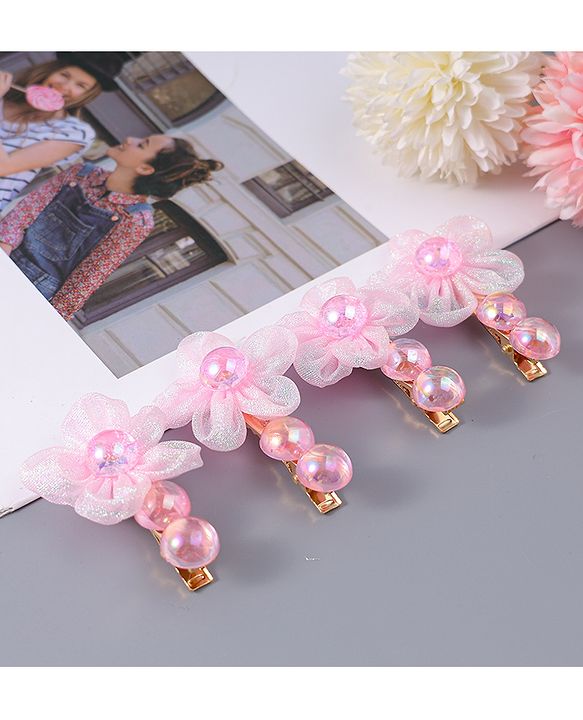 Babyhug Hairband & Clips Accessories Combo Set - Pink