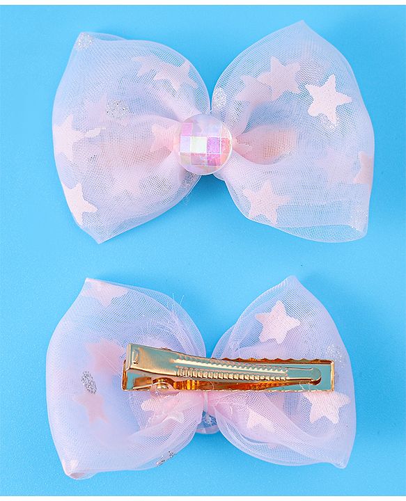 Babyhug Headband & Clips with Bow Applique Accessories Set - Pink