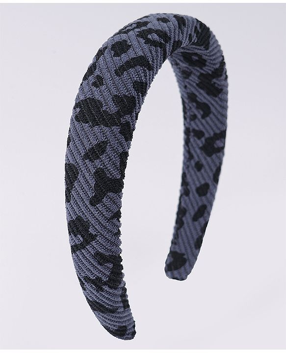 Pine Kids Free Size Hair Bands With Cheetah Print Pack Of 2 - Beige & Blue