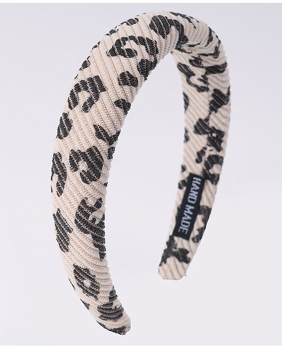 Pine Kids Free Size Hair Bands With Cheetah Print Pack Of 2 - Beige & Blue