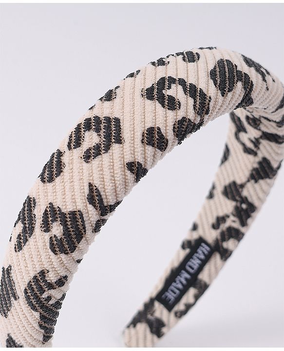 Pine Kids Free Size Hair Bands With Cheetah Print Pack Of 2 - Beige & Blue