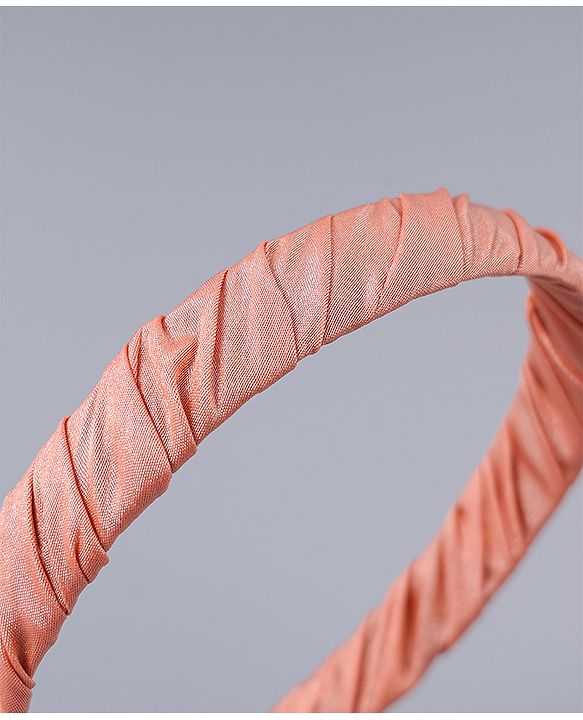 Pine Kids Free Size Solid Coloured Hair Bands Pack Of 2 -Grey & Light Red