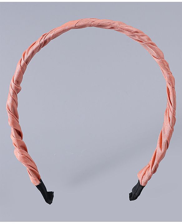 Pine Kids Free Size Solid Coloured Hair Bands Pack Of 2 -Grey & Light Red