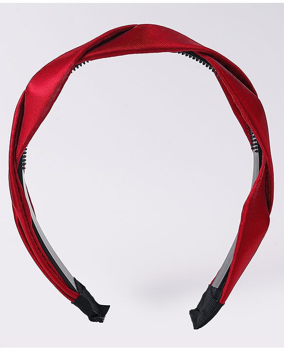 Pine Kids Free Size Hair Bands With Braids Detailing Pack Of 2 - Red & White