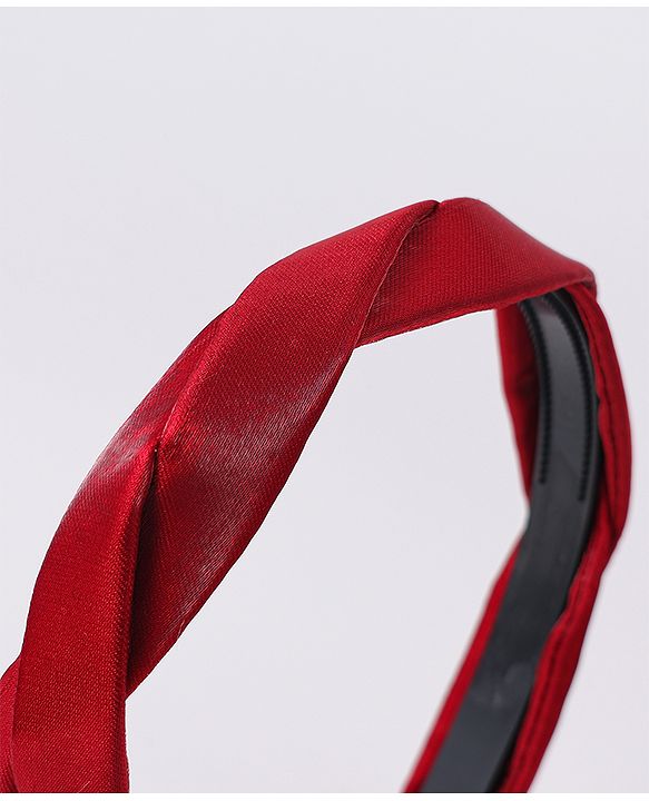 Pine Kids Free Size Hair Bands With Braids Detailing Pack Of 2 - Red & White