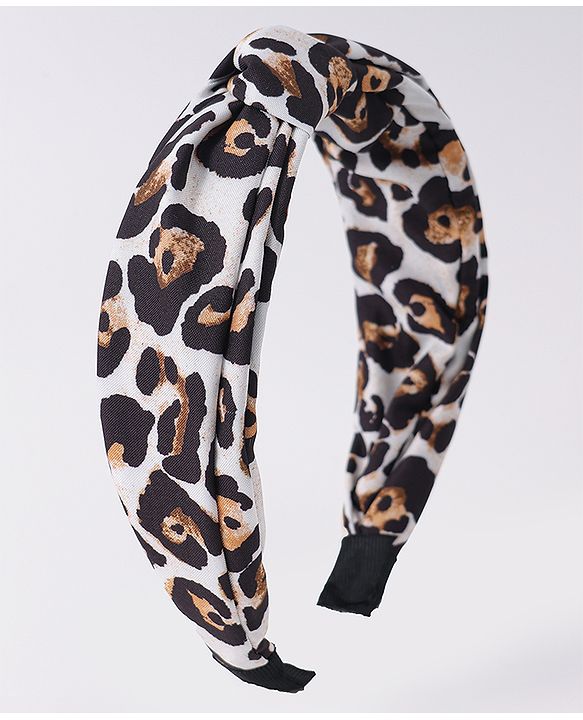 Pine Kids Free Size Hair Bands With Cheetah Print - Black