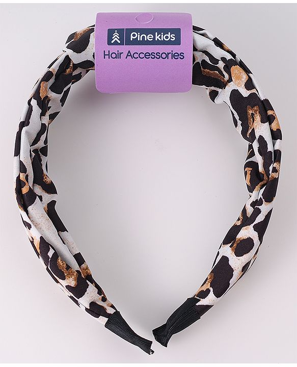 Pine Kids Free Size Hair Bands With Cheetah Print - Black