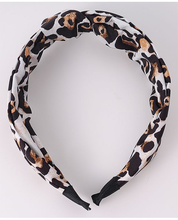 Pine Kids Free Size Hair Bands With Cheetah Print - Black