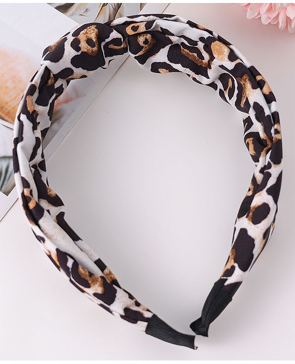 Pine Kids Free Size Hair Bands With Cheetah Print - Black