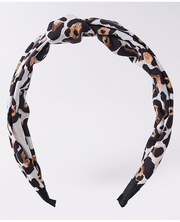 Pine Kids Free Size Hair Bands With Cheetah Print - Black