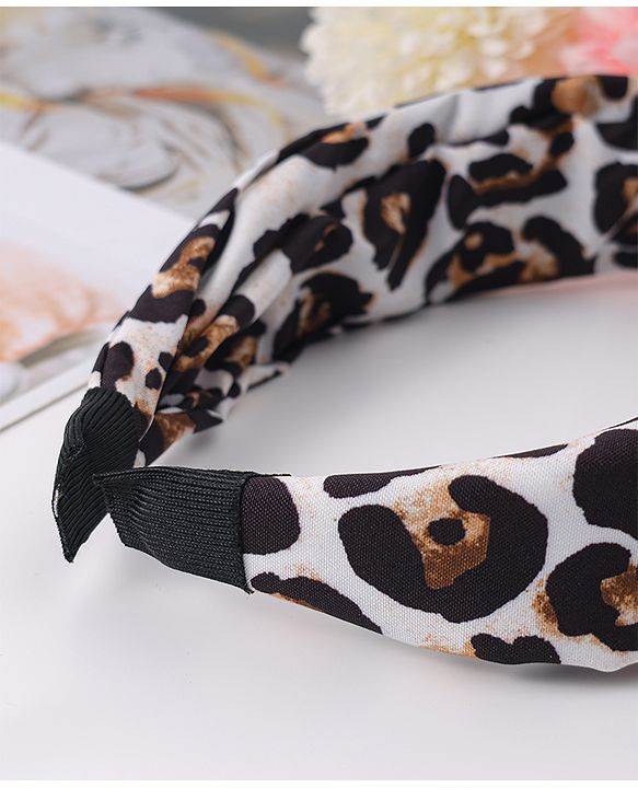 Pine Kids Free Size Hair Bands With Cheetah Print - Black
