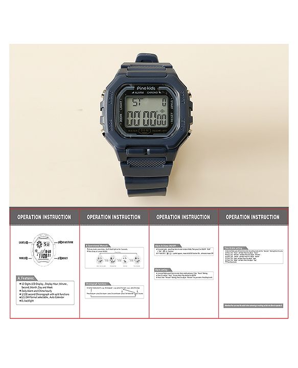 Pine Kids Digital Watch - Navy Blue