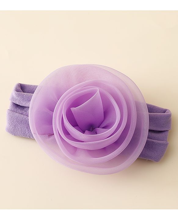 Babyhug Free Size Headbands With Floral & Butterfly Applique Pack Of 2 - Purple & Silver