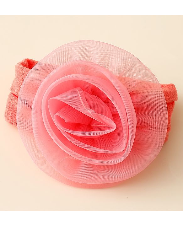 Babyhug Free Size Headbands With Floral & Butterfly Applique Pack Of 2 - Peach & Silver