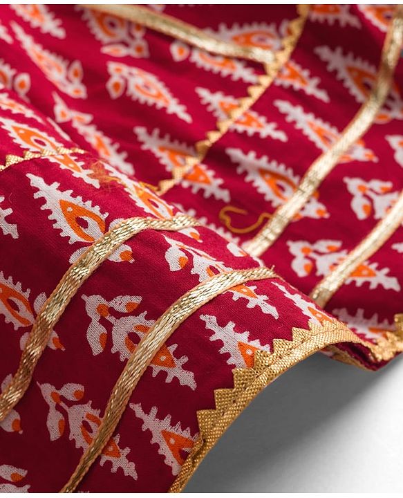 Babyhug Cotton Woven Sleeveless Ethnic Dress with Floral Print - Maroon