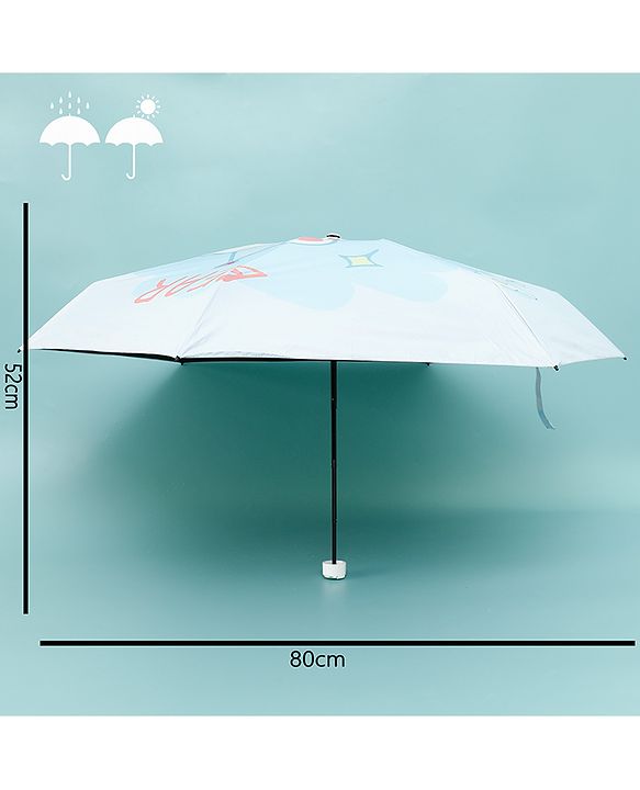 Babyhug Teddy Bear Printed Umbrella - Light Blue