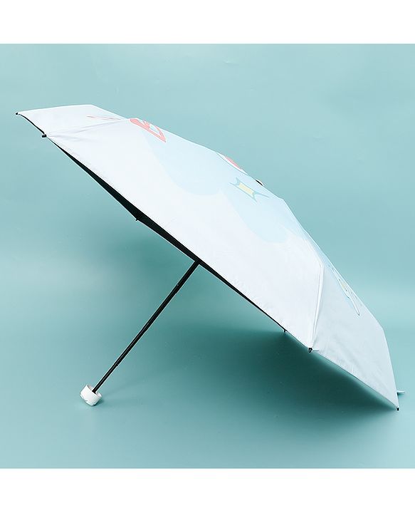 Babyhug Teddy Bear Printed Umbrella - Light Blue