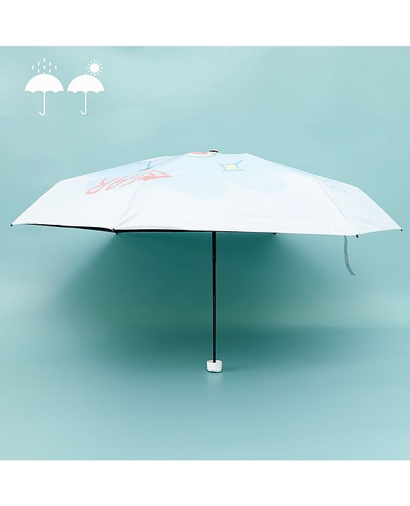 Babyhug Teddy Bear Printed Umbrella - Light Blue