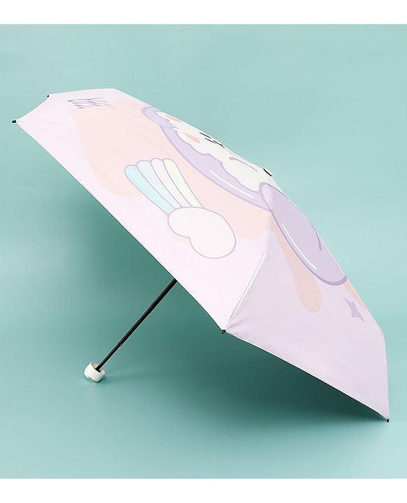 Babyhug Teddy Bear Printed Umbrella - Light Pink