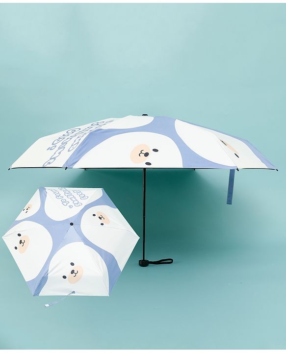 Babyhug Kids Umbrella with Bear Print - Light Blue