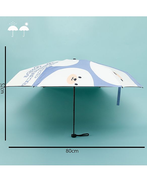 Babyhug Kids Umbrella with Bear Print - Light Blue