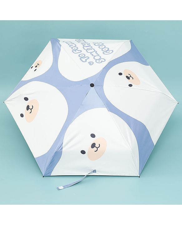 Babyhug Kids Umbrella with Bear Print - Light Blue
