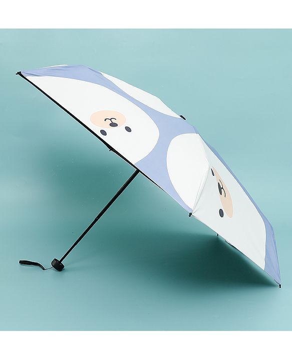 Babyhug Kids Umbrella with Bear Print - Light Blue
