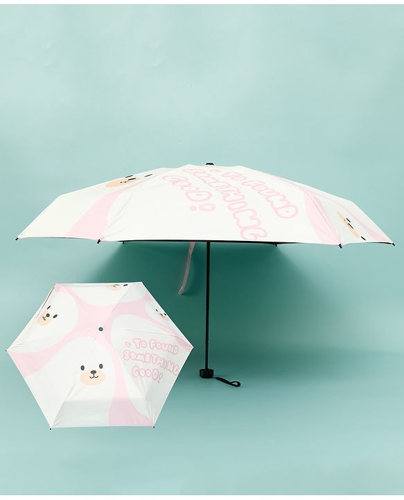 Babyhug Kids Umbrella with Bear Print - Light Blue