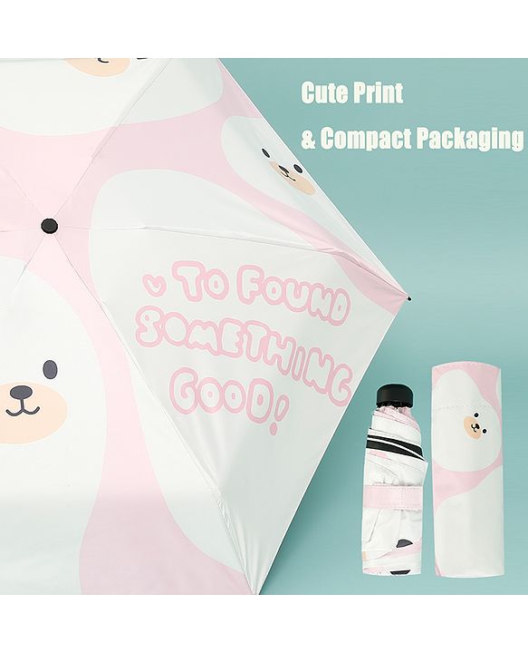 Babyhug Kids Umbrella with Bear Print - Light Blue