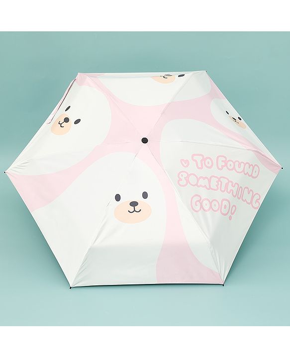 Babyhug Kids Umbrella with Bear Print - Light Blue