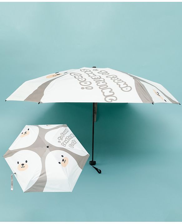 Babyhug Kids Umbrella with Bear Print - Light Blue